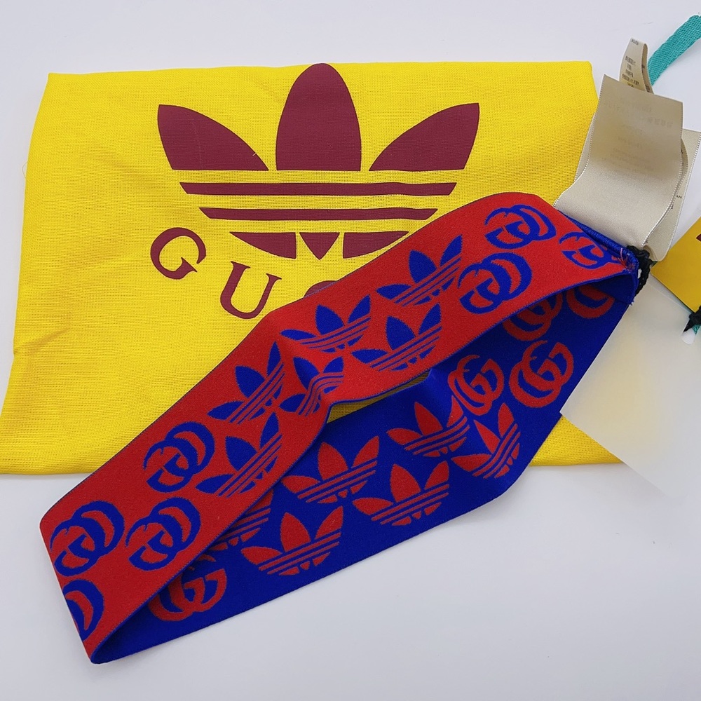 ❌SOLD❌Authentic Adidas X GUCCI GG Trefoil Print Stretch Headband Size M (57cm) - Picture 7 of 8